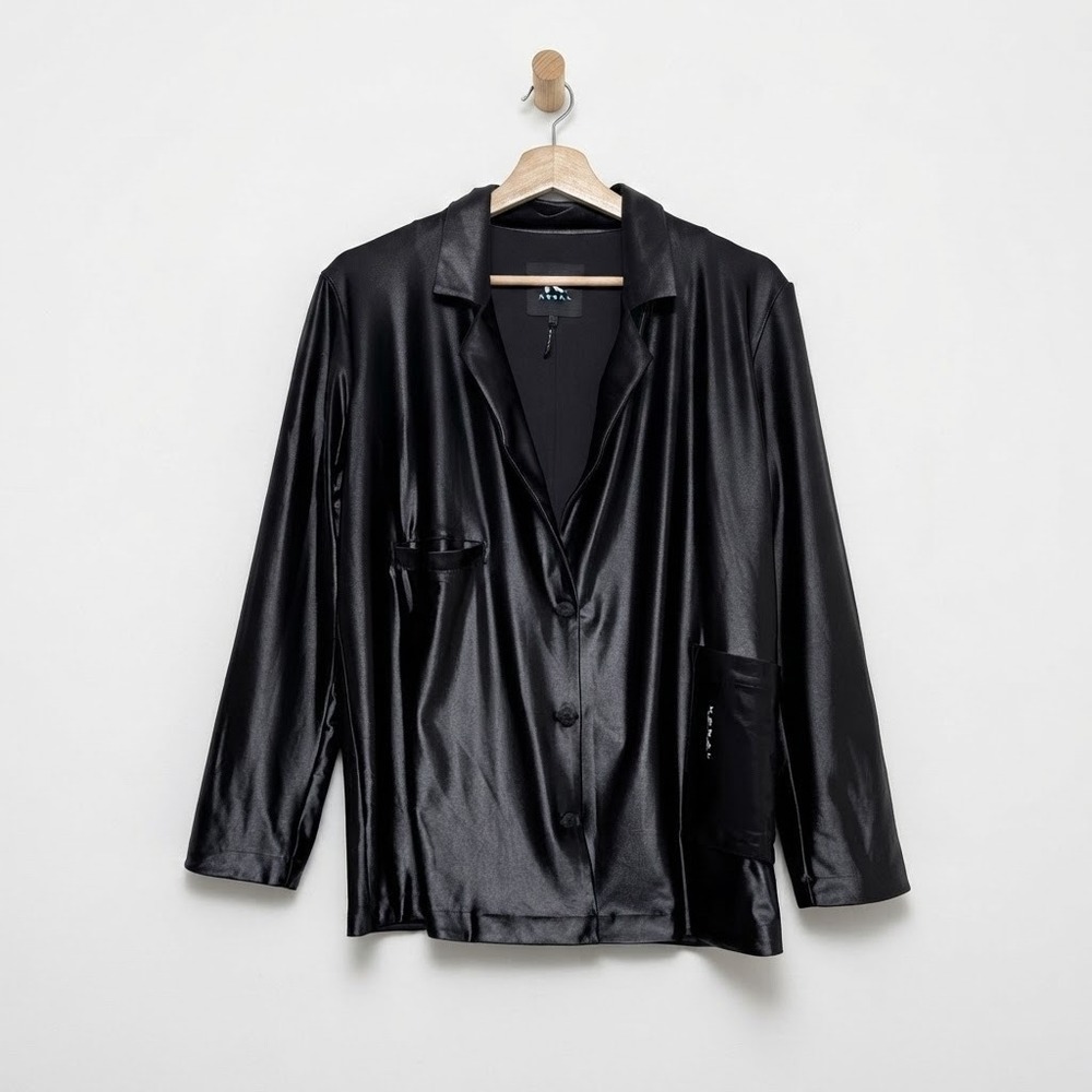 Koral Black Brillar Infinity Blazer S Futurist Matrix Edgy Streetwear Liquid